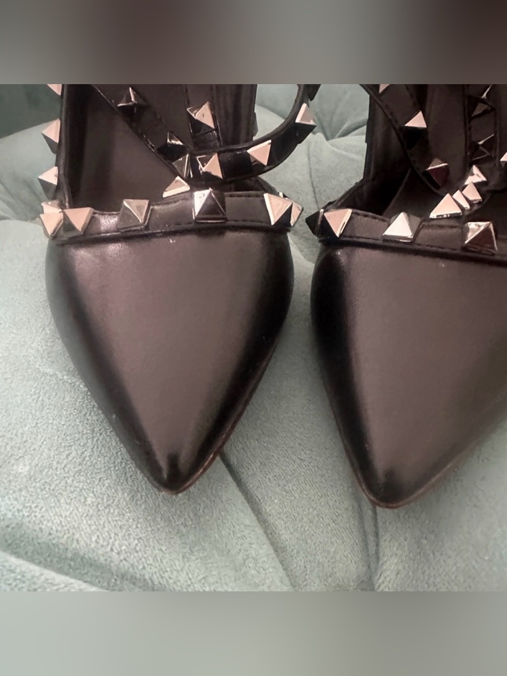 Valentino Garavani 100mm Calfskin Nappa Rockstud Caged High Heels EU 38 / US 8 - Picture 7 of 8
